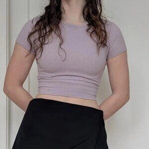 Lavender cropped tee